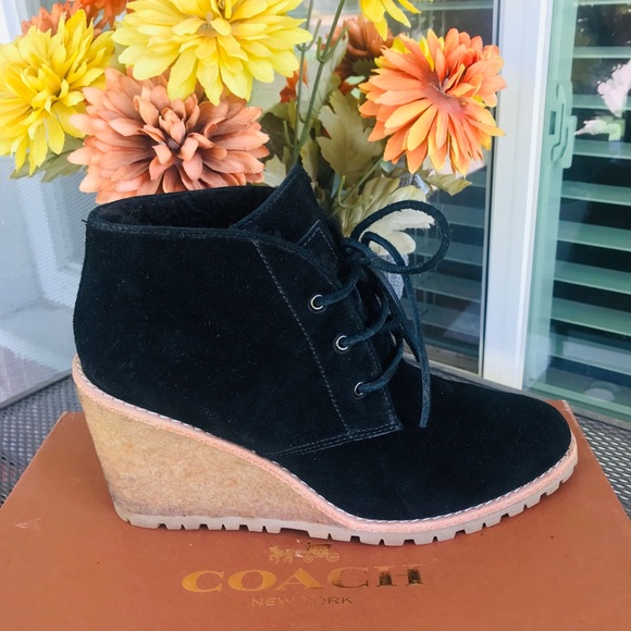 COACH Karson Suede Wedge Bootie - Picture 3 of 8
